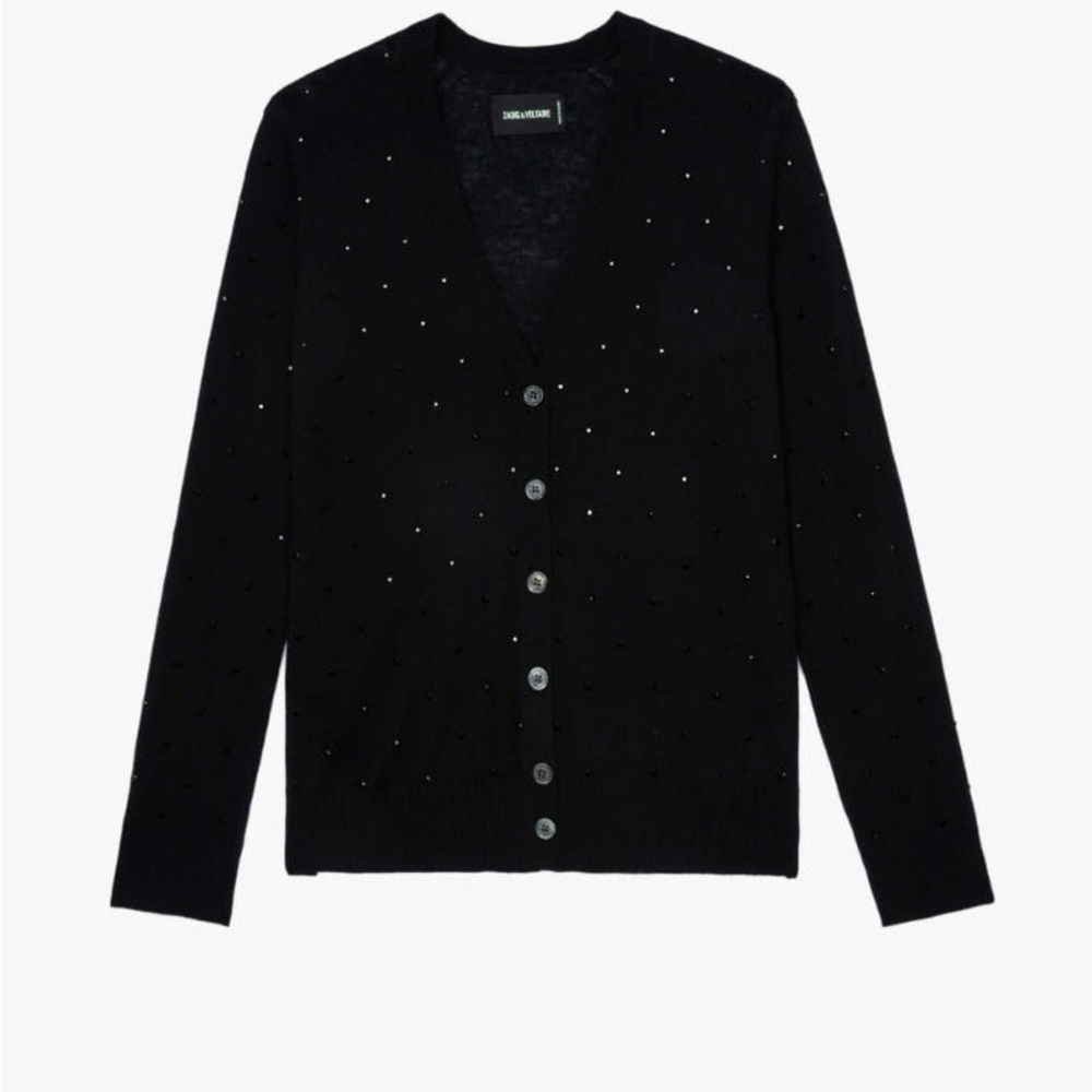 Zadig & Voltaire Jim Cashmere Crystal Studded Cardigan XS - Picture 4 of 11